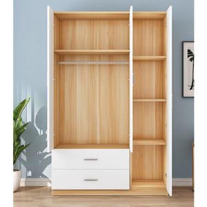 Quality Minimalist Wood Panel Furniture 4 Door Wooden Wardrobe Closet With Drawers wholesale