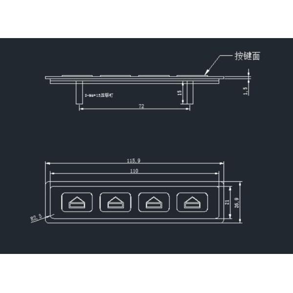 Shockproof Function Button On Keyboard 304 Stainless Steel Anti Drilling