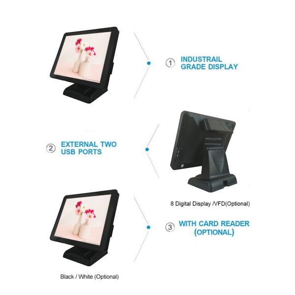 17 Inch Black Color Point Of Sale Systems , 32GB Small Windows Based Pos