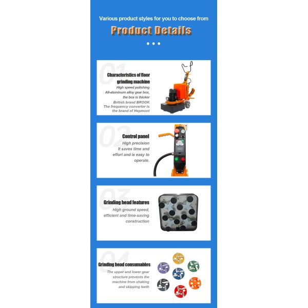 Concrete Floor Polishing Machine 50HZ 60HZ Frequency