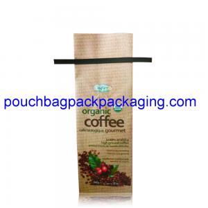 Kraft aluminium foil bag pack for coffee packaging with tin line