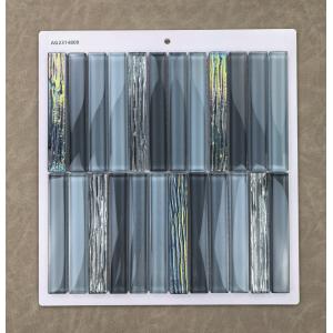 Decorative And Stylish Gray 300x300mm Interior Wall Glass Mosaics For Apartment