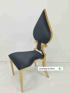 Quality Fancy Gold Wedding chair stackable luxury design white cushion wholesale