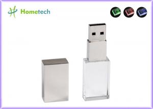 China Gift Custom Logo Rose  / Gold / Copper / Silver Transparent 32GB USB2.0 15mb/s LED Light Flash Drive on sale
