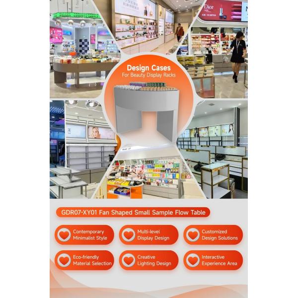 GDR07-XY01 Cosmetic Display Table with Transparent Acrylic Material and Adjustable Height for Trade Show Booth