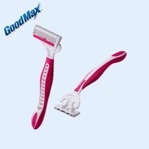 Quality Pink White Four Blade Razor With Lubricant Strip For A Closer And Comfortable Shave wholesale