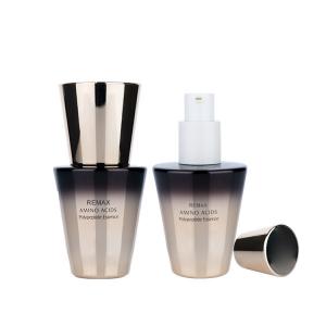 Quality 40ml Funnel Shaped Empty Foundation Bottle With Luxurious Black And Gold Gradient wholesale