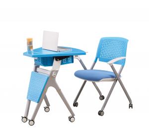 Quality Modern Foldable ABS / PP Plastic Round Training Room Tables And Training Chairs Set wholesale