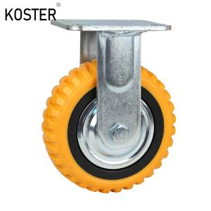 China 350kg Maximum Load 8inch Heavy Duty Industry Scaffold Orange PU/PVC Swivel Caster Wheel on sale