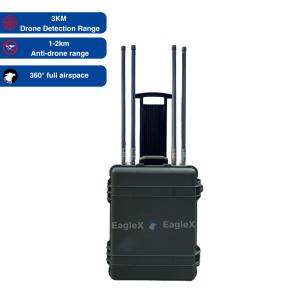 Quality Portable Movable Drone Jammer With Detector 3km Detection And 2km Jamming System Anti FPV Drone wholesale