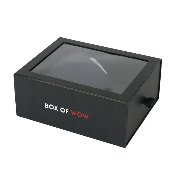 Luxury Hard Cardboard Pull Out Sliding Drawer Custom Hat Boxes Packaging With Clear Window