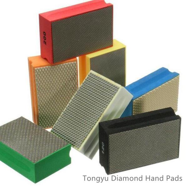 90mm Electroplating Diamond Hand Sanding Pads Polishing Stone