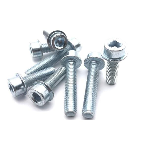 Class 8.8 Zinc Plated Socket Head Cap Screws , Flanged Socket Head Bolt