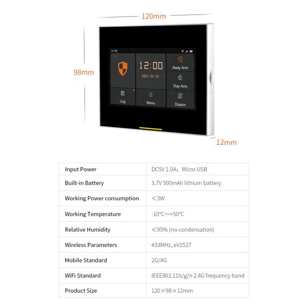 Glomarket Tuya 4g/Wifi Smart Home Security Alarm DIY System Wireless App Control Anti Theft Security Alarm System