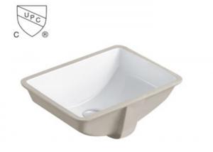 Quality Ceramic Undermount Sink With Drainer , Rectangle Bathroom Vessel Sink wholesale