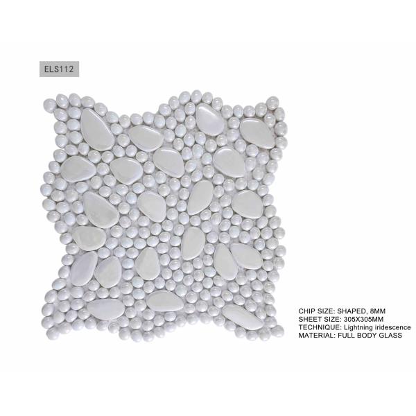 PRIMERA Cobblestone Shaped Glass Mosaic Tile 305x305x6mm