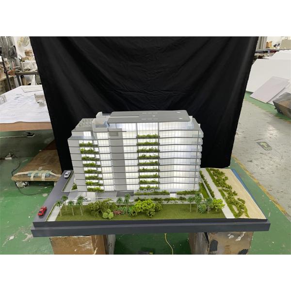 New made 1/75 scale architectural apartment model with warm light