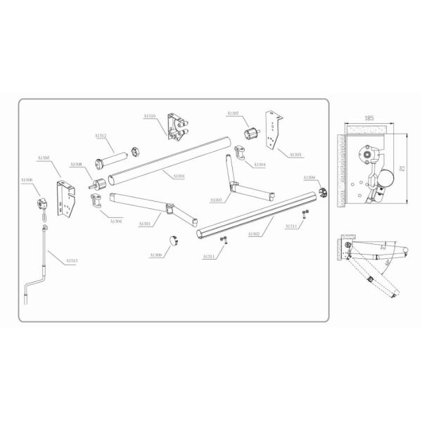 Awning Material Retractable Awning Parts Rate 1:11 Manual Awning Gear Box