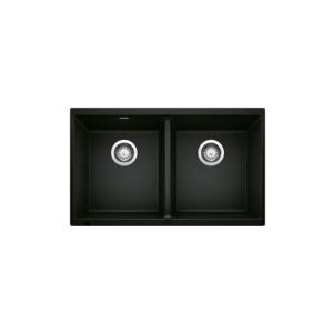 Quality Black Quartz  Double Bowl Composite Kitchen Sink  1CM Thickness Undermount wholesale