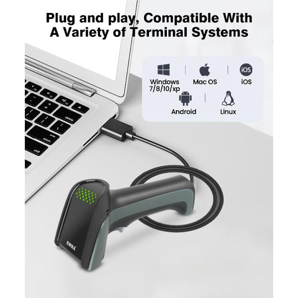 Luckydoor Pos Scanners Qr Code Scanner with Usb Cable 2d Barcode Scanner for Pos Systems