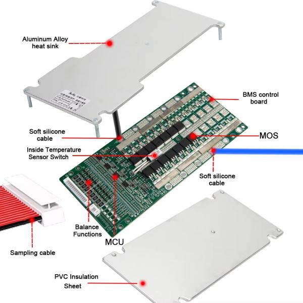 6S-30S 19.2V-96V LiFePO4 ION NMC 2/3W Motor Tricycle Lithium Battery 60A 80A 100A 120A Hardware BMS PCBA Board