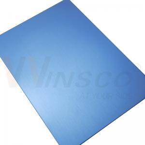 China 316 316L Grade 1000mmx2000mm Decorative Sapphire Blue Matte Stainless Steel Satin Sheet 0.4-3.0mm Thickness Hairline on sale