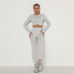 China                  Women′s Seamless Breathable Long Sleeve Yoga Sportswear Sport Suit Clothes Gym Wear Set Fitness Yoga Wear 2023              on sale