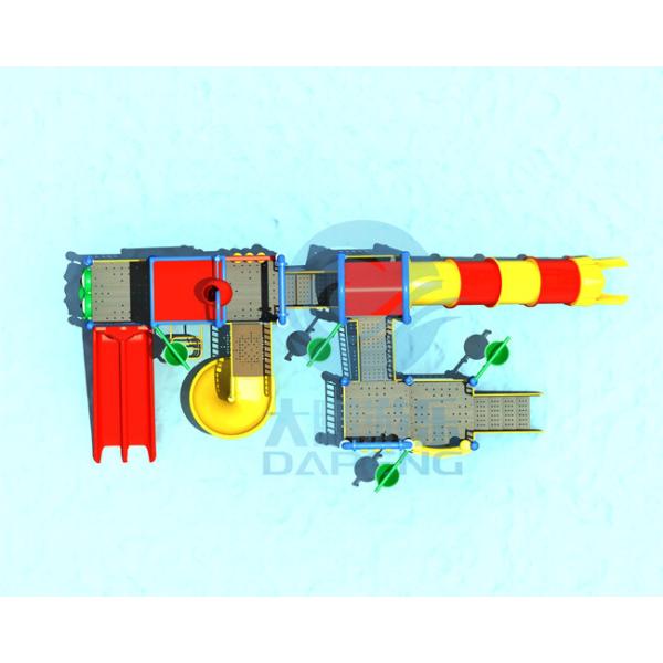 Kids Security Playground Water Slide Anti UV Outdoor Pool Slide With Buckets