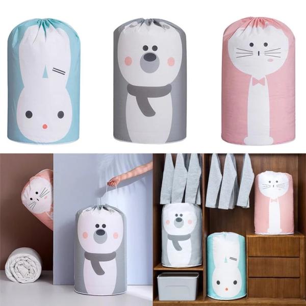 Cartoon Foldable Garment Storage Bag Cotton Blanket Bed Cover Wardrobe Storage Bags