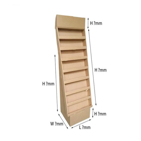 Brown Cardboard Counter Display Greeting Leaflets Book Retail 8 Tier Display