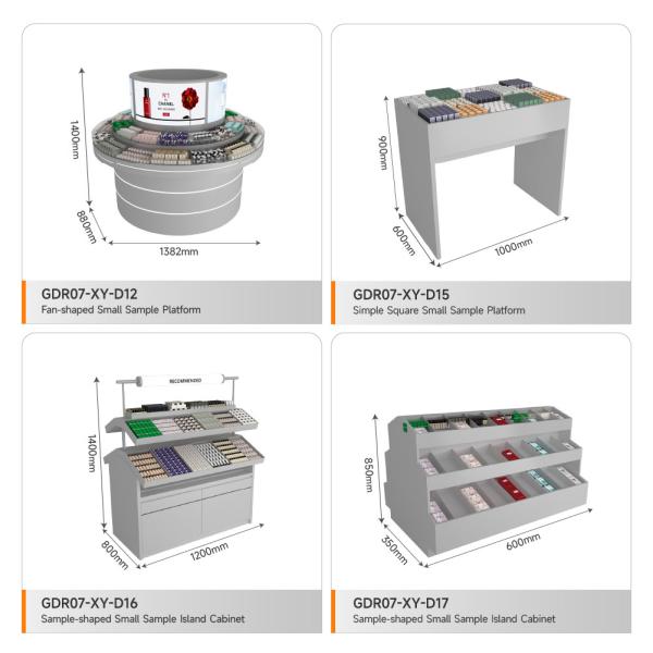 Retail Store Display Grey Wooden Sample Island For Space-Saving Store Rack And Premium Display Rack