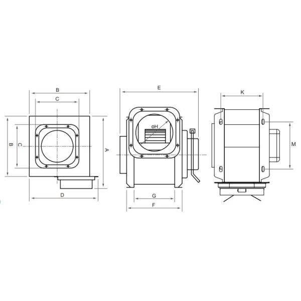 90 Degrees Connection Tunnel Ventilation Fan Mini Inline Duct Fan