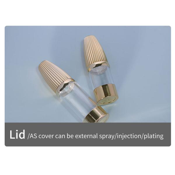 AS Collar Pump Airless Bottles for Lotion Refillable Empty Spray Plastic Bullet Round