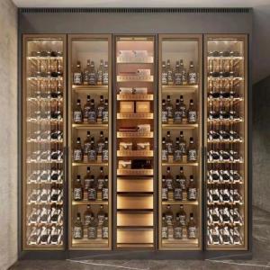 Quality Custom Metal Wine Cabinets And Wine Rack Shelf With Cooler wholesale