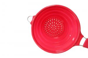 folding food silicone strainer ,silicone kitchen strainer wholesale