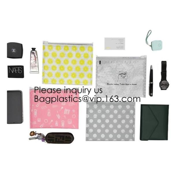 Metal Slider Zipper Pouch Zipper File Bags File Holders with Grid Travel Pouch Resistant Plastic Zipper Pen File Documen