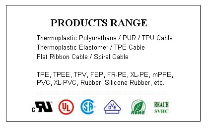 30V Flexible Wiring TPU Cable UV Resistant UL20197, UL20254, UL20350, UL20417