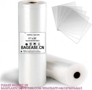 China Commercial Grade Embossed Vacuum Sealer Bag Roll For Food Packaging 28cm X 6m Vacuum Sealer Roll Bag on sale