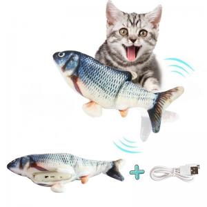 China Electric Floppy Fish Cat Toy Simulation Wiggle Fish Catnip Toys Plush Interactive Moving Dancing Fish Toys for Cats on sale