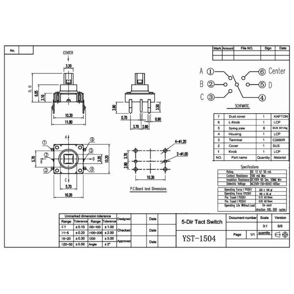 Five-direction Switch YST-1504