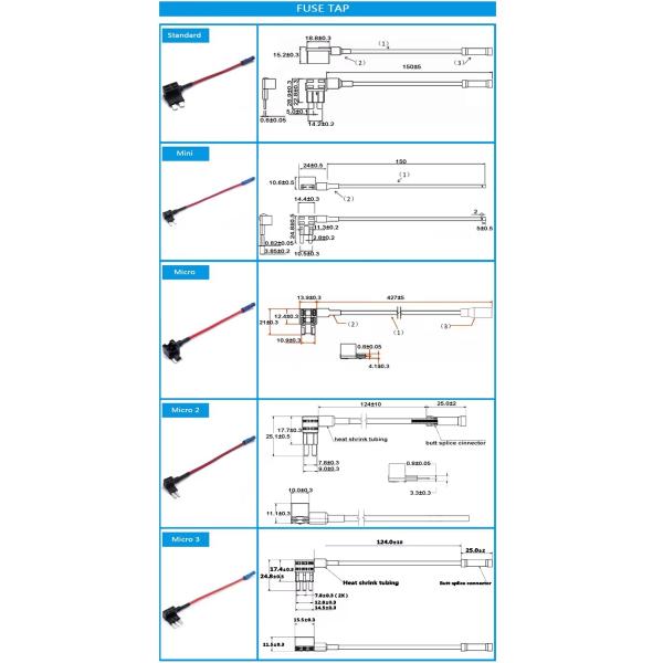 8 10 Gauge Auto Commercial Vehicle Waterproof ATO ATC Maxi Standard Mini Inline In-line Blade Fuse Holder