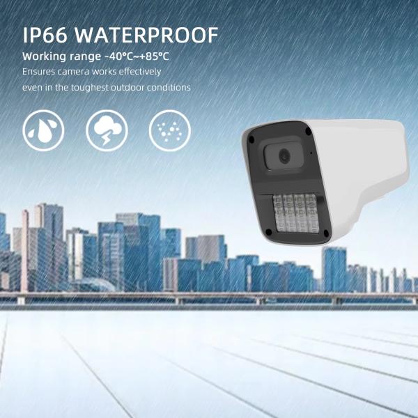 POE IP Network Camera IPC for NVR Bullet Outdoor Waterproof Color Night Vision Audio Video Security Camera