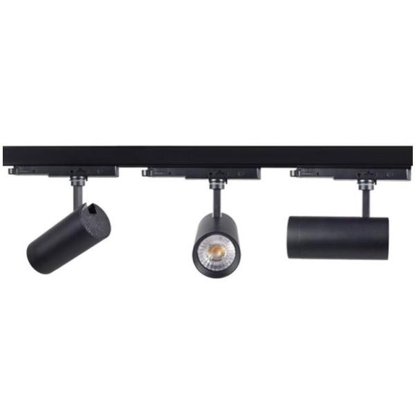 Black Aluminum 10w LED Track Spotlights With Rotatable Base , Cob LED Track Light