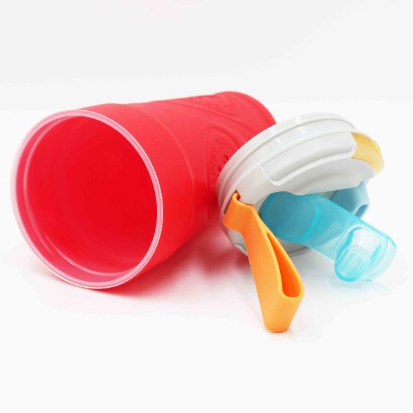 Portable Leak Proof Flip Lid Water Bottles With Silicone Handle