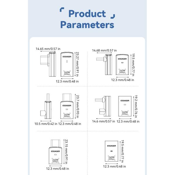 USB 4.0 C to C OTG Adapter 40Gbps 240W Fast Charging 8K 60Hz