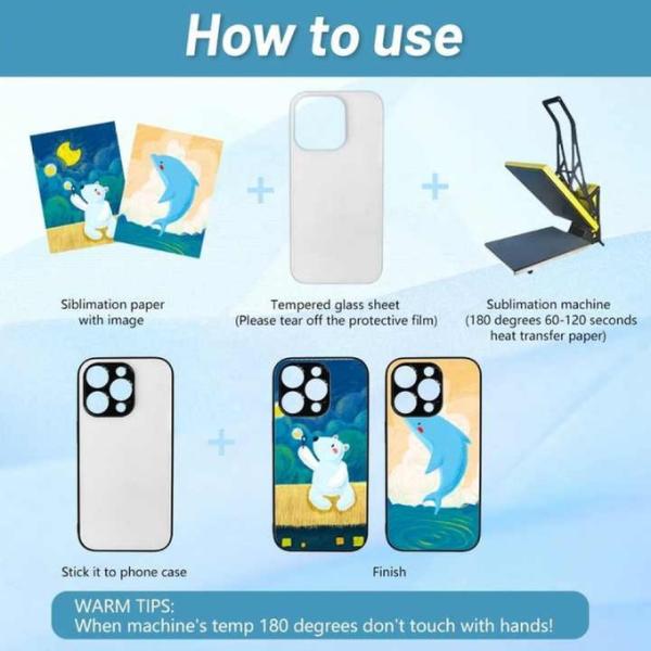 Blank 2D Sublimation Glass Mobile Phone Case For IPhone 14 15 16 Pro Max Plus