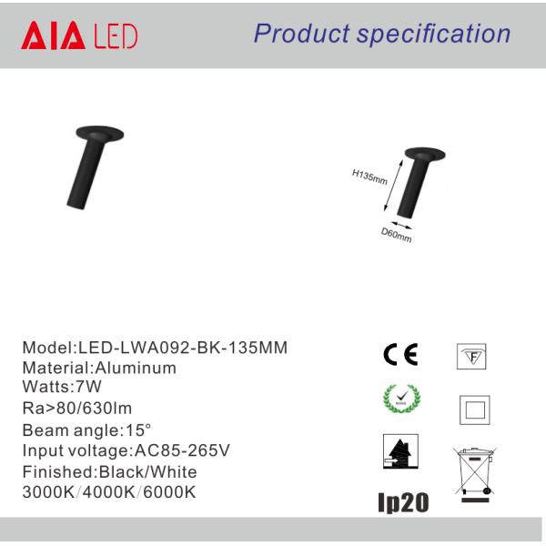 Contemporary recessed mounted spotlight Industrial style adjustable 7W round led spot light for ceiling use