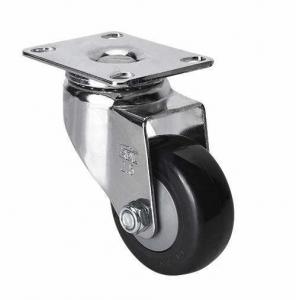 Quality 2.5 70kg Plate Swivel PU Caster in Black Chrome Plated Design for Industrial Caster wholesale