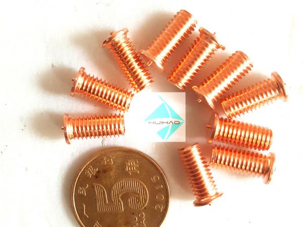 Cheap Coppered Steel Threaded Stud Welder Pins 1/4" For Capacitor Discharge Welder for sale