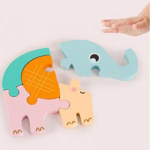 Quality Baby 0.9cm Balance Forest Wooden Block Puzzle Toys Wooden Animal Jigsaw Puzzles wholesale